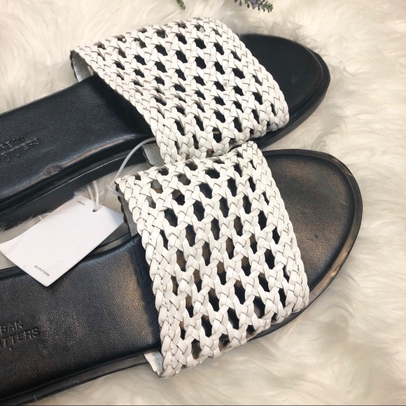 NEW Urban Outfitters Woven Leather Slide Sandals - Picture 3 of 6